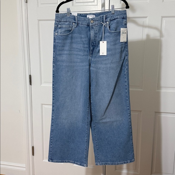 NWT GOOD AMERICAN GOOD WAIST CROPPED PALAZZO NEVER FADE JEANS SIZE 12 - Picture 5 of 8
